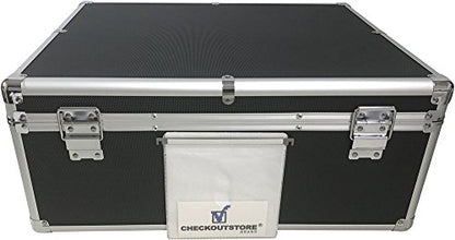 CheckOutStore (1) Aluminum CD/DVD Media Hanging Sleeves Storage Box (Black/Holds 600 Discs) - color: Black