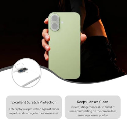 Camera Lens Cover Compatible for iPhone 16/16 Plus/17,Camera Lens Protector to Protect Privacy and Security,Strong Adhesive -2 Pack-Clear - size: 16/16 Plus/17