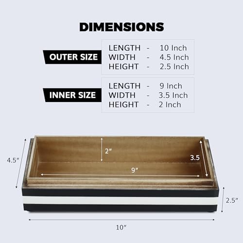 Handicrafts Home Decorative Storage Box 10x4.5 – Remote Control Holder, Jewelry Organizer, Modern Decorative Box with Lid, Boho Chic Home Décor Accent, Vintage Memory Box for Living Room Shelf Décor - color: Concentric, size: 10 x 4.5 x 2.5 Inches