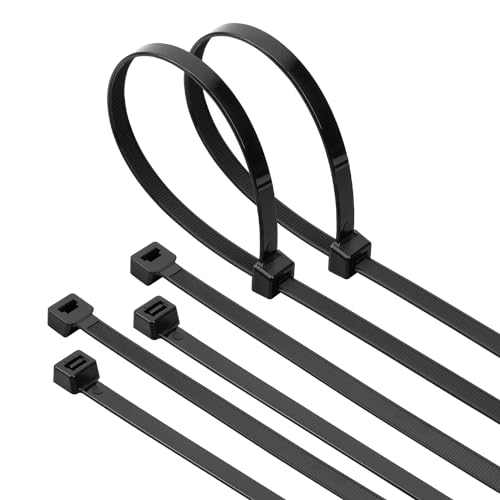 30PCS 32 inch Cable Zip Ties Heavy Duty 250lbs Tensile Strength Nylon Long Wire Ties Self-Locking Durable Plastic Tie Wraps for Indoor and Outdoor UV Resistant(Black) - color: Black, size: 32 inch(250lbs)