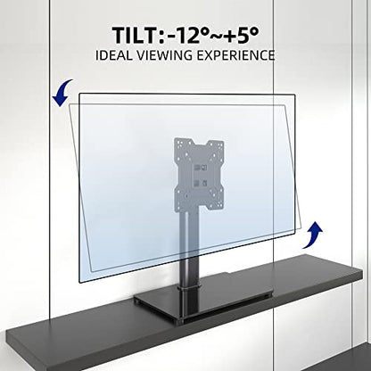 XINLEI Universal TV Stand Base, Table Top TV Stand for 17-43 Inch LCD/LED TVs, Height Adjustable Monitor Mount Stand with Tempered Glass Base Holds up to 88lbs VESA 200x200mm, TS103 - style: 200x200mm Vesa