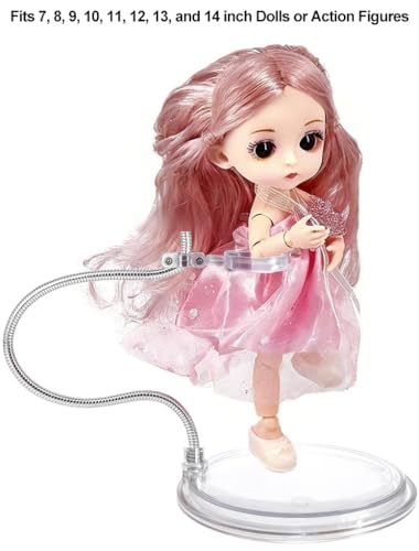 2 Pack Adjustable Doll Stand Support,Fits 4,5,6,7,8,9,10,11,12,13,and 14 inch Dolls,Action Figure Stand,Waist is to 2.6 inches