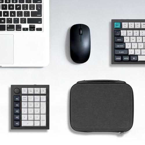 GEEKRIA Numeric Keypad Carrying Case, Compatible with Keychron Q0 Max / Q0 Plus, Portable Number Pad Bag (Dark Grey)
