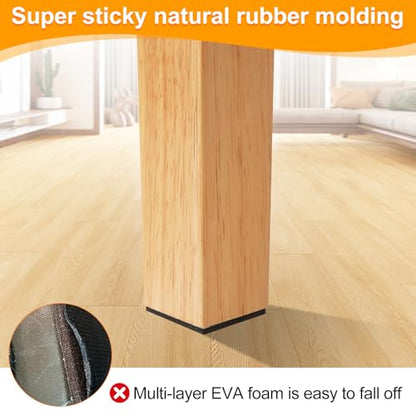 CHUNZEXI Non Slip Rubber Furniture Pads & Grippers, Self Adhesive Round Floor Protectors for Chair & Table Legs and Feet, 2 Inch, 16 Pack, Square - size: 2 inch 16 Square