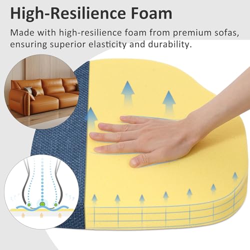 Shinnwa Kitchen Chair Cushions Set of 2, High-Resilience Foam Windsor Seat Pads, Dining Chair Cushions with Ties & Textured Cover, 2 Pack, 16.5 x 15.5 x 2, Navy Blue - color: Navy Blue, size: 2 Count (Pack of 1)
