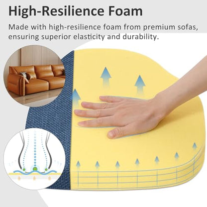 Shinnwa Dining Chair Cushions Set of 4, High-Resilience Foam Windsor Seat Pads, Kitchen Chair Cushions with Ties & Textured Cover, 4 Pack, 16.5 x 15.5 x 2, Navy Blue - color: Navy Blue, size: 4 Count (Pack of 1)