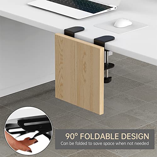 WITPOCE OUGIC Ergonomic Desk Extension Tray, 9.5 x 9.1 Inch Desk Extension Tray, Punch-Free Clamp Foldable Keyboard Drawer Tray Wrist Rest Computer Elbow Support - color: Maple, size: 24cm*23cm