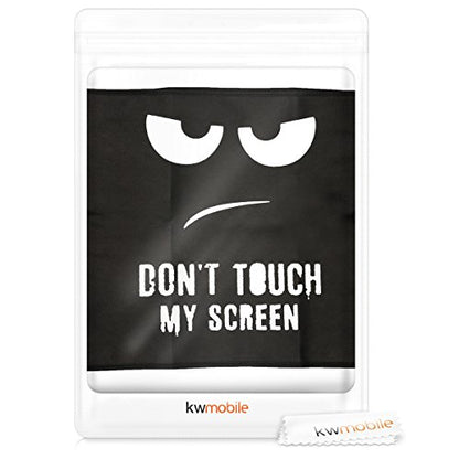 kwmobile Computer Monitor Cover Compatible with 24-26" monitor - Don't Touch My Screen White/Black