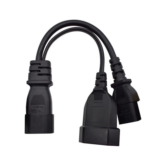 IEC 320 C14 to C13 & EU Europe CEE 7/16 2-Pin Female Socket Short Adapter Power Cord for UPS PDU Europe UPS/PDU Power Cord 0.32M/1FT (C14 to C13+EU) - color: C14 to C13+EU