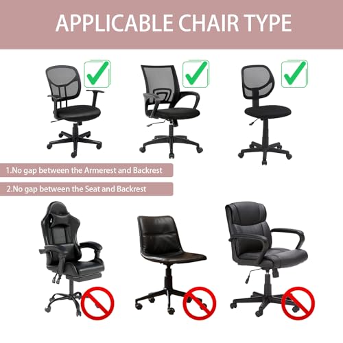 Stretch Jacquard Office Chair Cover, Removable Washable Desk Chair Cover, Anti-dust Seat Cushion Protectors - Pink Red - color: Pink, size: Chair Seat Cover