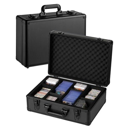 Card Storage Box Waterproof Card Case with Handle Portable Trading Card Case with Sponge Partition Graded Card Storage Case Organizer Fits CSG, BGS, CGC, SGC,PSA (L) - size: L