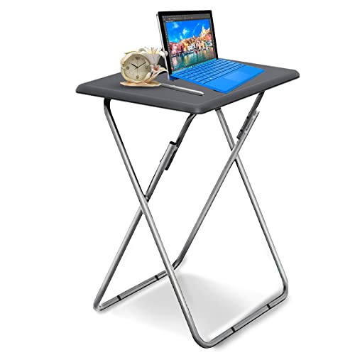 Garden 4 you Folding TV Tray Table/TV Dinner Trays Tables for Eating,Stable Tv Trays Table 25In, Folding Tray Side Table, Foldable Snack Tables for Bed & Sofa, 15 x 18.9 x 26 in (Grey,1PC) - color: Grey, size: 1pc