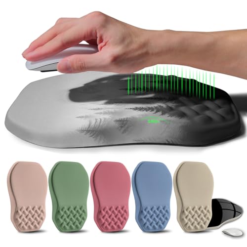 Ergonomic Raised Mouse Pad Wrist Support with Bilateral Slope Memory Foam Mousepad for Wrist Rest and Carpal Tunnel Pain Relief 11.8x7.9〃Forest - color: Forest