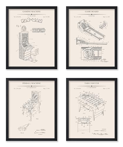 Poster Master 4-Piece Gaming Machines Blueprint Poster - Game Patent Print - Arcade Art - Skee Ball Illustration - Technical Design - Foosball Design - Great Office or Bar Decor - 11x14 UNFRAMED - color: Patent Kids 08, size: 11"L x 14"W