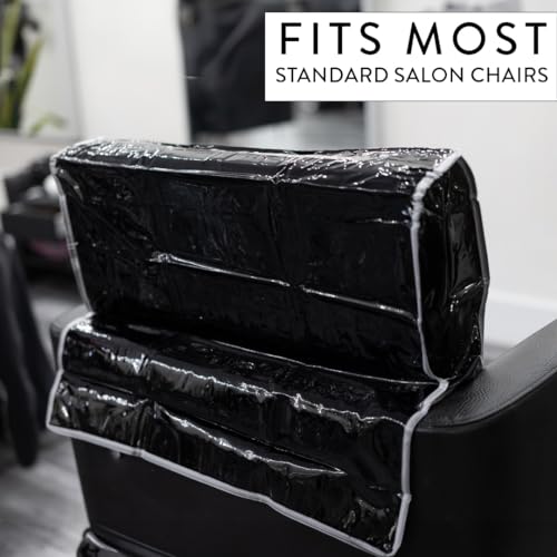 Betty Dain Salon Chair Cover, Protects Spa/Salon Chair Upholstery from Stains, Chemicals, Moisture, and Wear, Square, One Size Fits Most, Durable Vinyl, Black - size: 1 Pack, style: Square