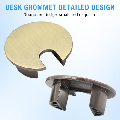 Desk Grommet 1-3/8" (35 mm), Desk Cord Hole Cover, Cable Grommet Metal Zinc Alloy Materilal, Desk Hole Grommet for Office and Home Table Cable, Detachable Cable Cord Organizer (Brushed Silver 1 Pcs) - size: 1-3/8" (35 mm), style: Brushed Silver