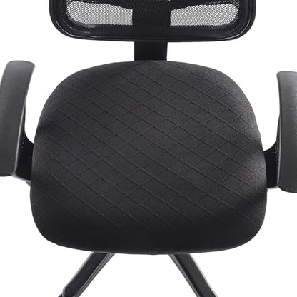 Stretch Jacquard Office Chair Cover, Removable Washable Desk Chair Cover, Anti-dust Seat Cushion Protectors - Black - color: Black, size: Chair Seat Cover
