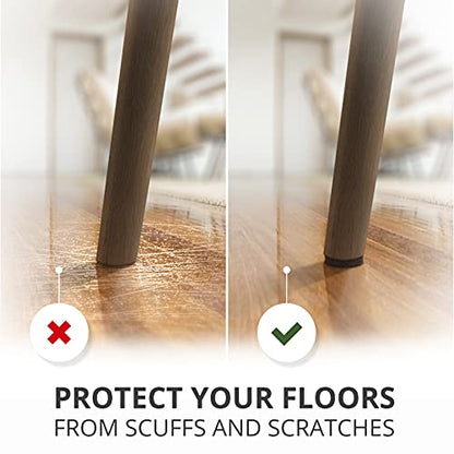 Felt Furniture Pads X-PROTECTOR - 48 Premium Floor Protector Chair Felts for Feet Wood Floors Best Hardwood Protect Your Hard Floors! (Brown) - size: 48 PCS 1" Brown, Round