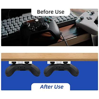 Mcbazel Under Desk Mount for Xbox Series X&S/One X&S/One/ 360, Switch 2/Pro Controller, Table Stand Holder Compatible with Xbox and Switch 2 Controller - White - color: White