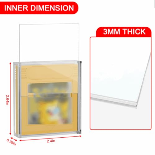 1PC Clear Acrylic Game Cartridge Case Protector Box Compatible with Nintendo Game Boy Color, 3mm Thick Dustproof Wall Storage Holder Protective Game Cartridge Display Case (Case Only)