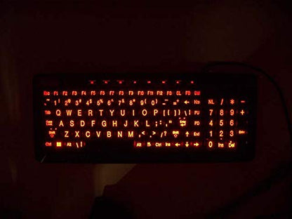 iMBAPrice Large Font Print USB LED Backlit Keyboard, Orange and Blue (IMBA-LOB-BKB) - color: black;blue