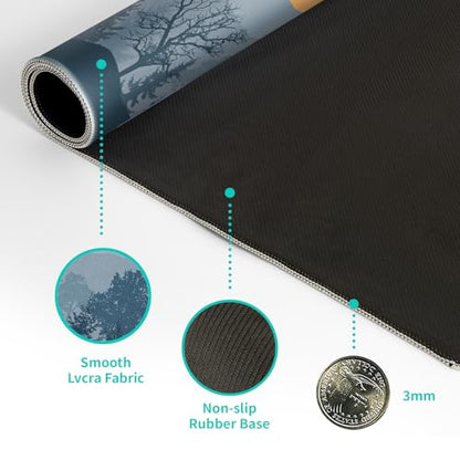 Mountain Gaming Mouse Pad 27.6x11.8 Inch Forest Large Mousepad Extended Grey Mousepad Gaming Non-Slip Rubber Base Stitched Edges Keyboard Mouse Mat Desk Pad for Office Home and Game - color: Mountain 2