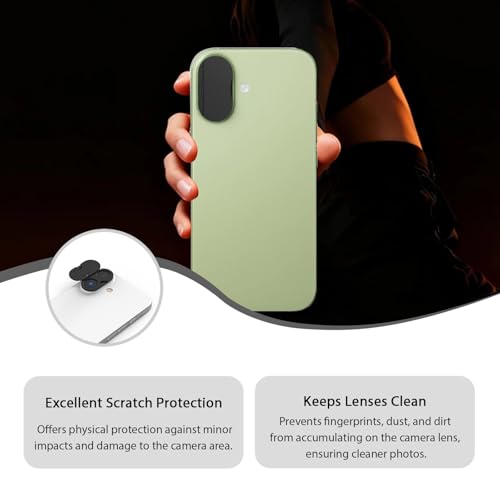 Front Camera Cover Compatible for iPhone 17 with Rear Lens Cover,Protect Privacy and Security But Not Affect Facial Recognition (2Pack) -2025 Updated Version - size: 17