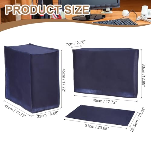 PATIKIL Computer Dust Cover Set, 17" Monitor Keyboard and Host PC Dust Proof Computer Protection Case for Desktop PC CPU Protector - 3Pcs (Blue) - size: 17"