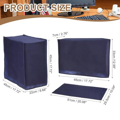 PATIKIL Computer Dust Cover Set, 17" Monitor Keyboard and Host PC Dust Proof Computer Protection Case for Desktop PC CPU Protector - 3Pcs (Blue) - size: 17"