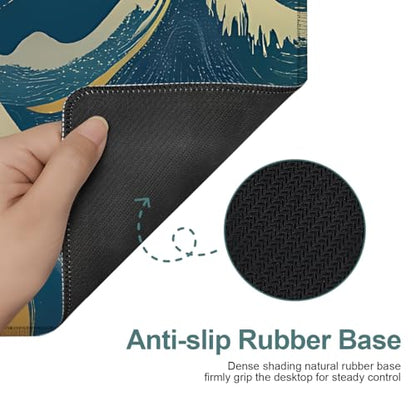 Ocean Waves Extended Gaming Mouse Pad 35.4 x 15.7 Inch – Large Desk Mat for Gaming, Office, and Home Use, with Non-Slip Rubber Base and Smooth Cloth Surface - color: #34, size: 35.4 x 15.7 Inch