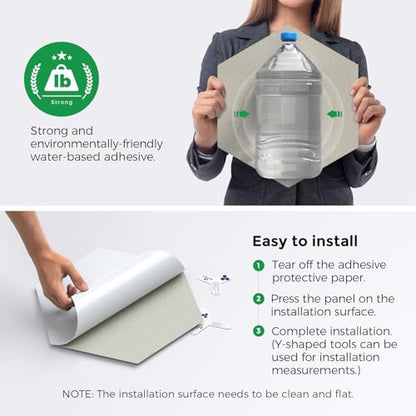Self-Adhesive Acoustic Panels [390 lbs/yd³ Ultra-High Density], 2nd Generation Sound Absorbing Panel, Professional Level Sound Panel, Polyester Soundproof Foam [Medium Hexagon, Beige] - color: Beige, size: Medium Hexagon (12''x10''x0.4'')