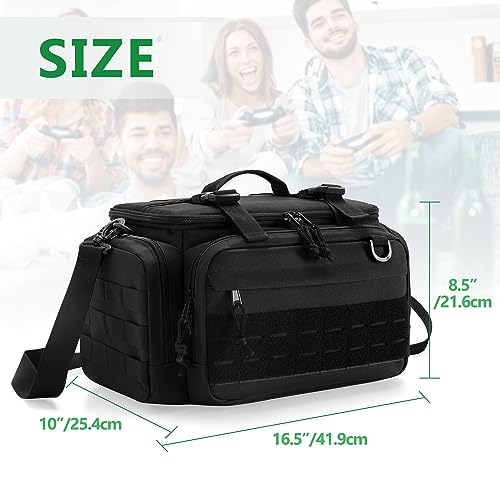 PGmoon Tactical Console Carrying Case Compatible with Xbox Series X, Travel Carry Case Bag with Multi-Pockets for Controllers, Discs & More Accessories (Patent Design)