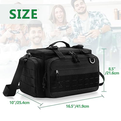 PGmoon Tactical Console Carrying Case Compatible with Xbox Series X, Travel Carry Case Bag with Multi-Pockets for Controllers, Discs & More Accessories (Patent Design)