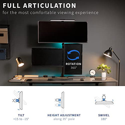 VIVO Triple LCD Monitor Desk Mount Stand Heavy Duty and Fully Adjustable, 3 Screens up to 30 inches STAND-V003T - size: 13" to 30" screens, style: Desk Mount
