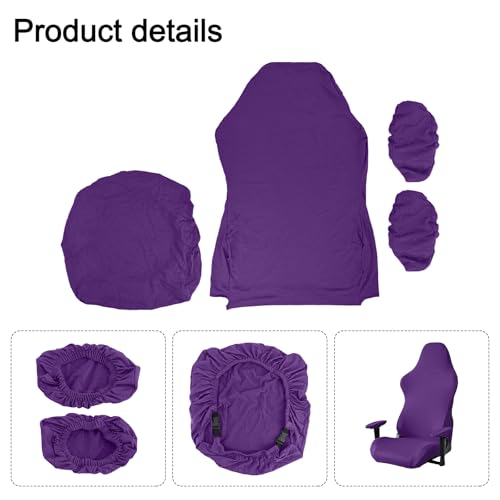 Stretch Gaming Chair Cover, Soft and Comfortable, Dust Protection, Modern Design, for Office Computer Racing Seat(Purple) - color: Purple