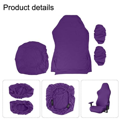Stretch Gaming Chair Cover, Soft and Comfortable, Dust Protection, Modern Design, for Office Computer Racing Seat(Purple) - color: Purple
