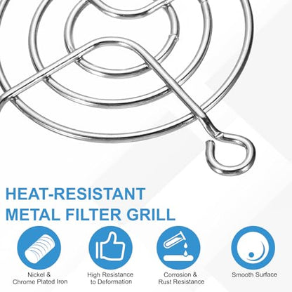 PATIKIL 50mm Fan Finger Grill, 12 Pcs Metal Ventilation Grill Guard Cover with Screws for Industry Workshop Computer Household Refrigerators Air Conditioning, Silver - size: 50mm