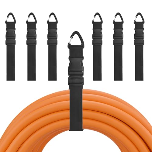 7PCS Heavy Duty Extension Cord Holder Organizer, 21.65IN Adjustable Storage Straps with Triangle Clips, 98lbs Capacity Hanger for Garage Organization, Workshop, RV&Garden Hose Management 1.5IN*21.65IN - color: 1.5inch Width, size: 21.65Inch Length