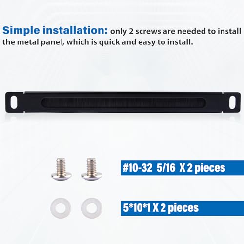 GeeekPi 0.5U Brush Cable Manager Rack Mount Cable Management Panel with Brush Strip for Cable Entry for DeskPi RackMate T1/T0/T2/T0 Plus/T1 Plus/TL1 and 10 inch Server Rack or Network Cabinet