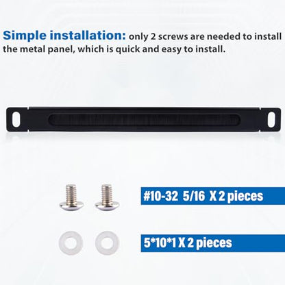 GeeekPi 0.5U Brush Cable Manager Rack Mount Cable Management Panel with Brush Strip for Cable Entry for DeskPi RackMate T1/T0/T2/T0 Plus/T1 Plus/TL1 and 10 inch Server Rack or Network Cabinet