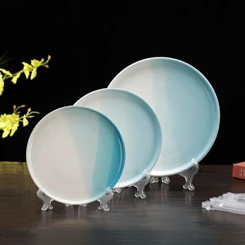 LonlyEagle 12 Pack 3 Inch Clear Plastic Easels or Stand/Plate Holders to Display Pictures or Other Items at Weddings, Plate Stands for Home Decoration, Birthdays, Tables - size: 3 inch