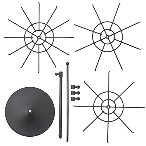 Polmart Heavy Duty Dual Heights (Stand & Tiers) Adjustable Countertop Spinner Display Stand (Black, 3-Tier) - color: Black