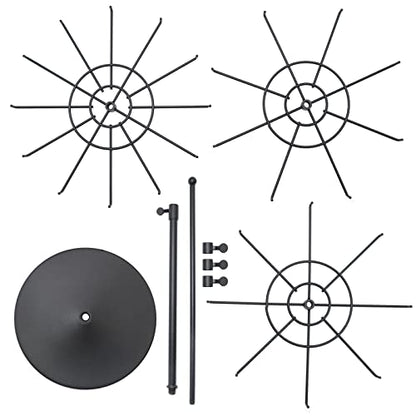 Polmart Heavy Duty Dual Heights (Stand & Tiers) Adjustable Countertop Spinner Display Stand (Black, 3-Tier) - color: Black