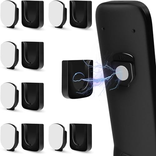 6-Piece Magnetic Remote Control Holder Wall Mount - Self Adhesive Suitable for Tv Backside as Well as Tv Fan and Air Conditioner Remote Controls - color: Black