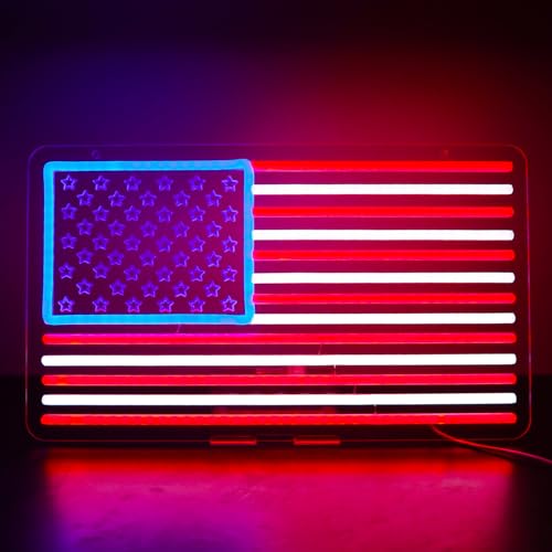 USA Neon Signs for Wall Decor，Led Neon Light for Man Cave、Bedroom、Garage，Christmas Birthday Party Gifts - style: national flag