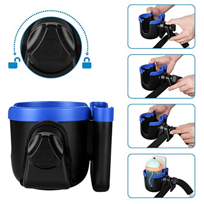Accmor Stroller Cup Holder with Phone Holder, Bike Cup Holder, Universal Cup Holder for Uppababy Nuna Doona Strollers, 2-in-1 Cup Holder for Walker, Wheelchair, Scooter - color: Mix Blue