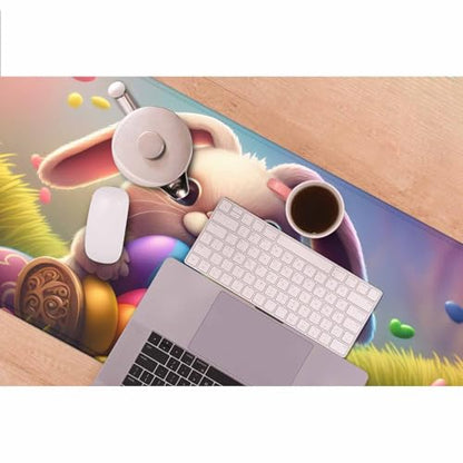 Easter Rabbit Eggs Large Gaming Mouse Pad Cute Cartoon Colorful Long Mousepad Keyboard Mat for Desk,Office,Home 35.4"X15.7" - color: easter rabbit eggs