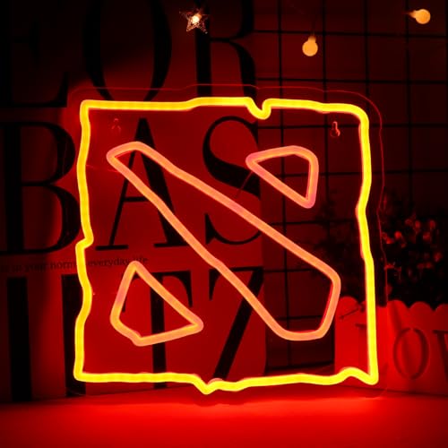 WonderfulLife Game Neon Sign for Gamer Zone Decor,Led Lights for Man Cave Internet Bar or Bedroom Decoration.Perfect Birthday Gifts,5V USB Powered,Easy Hanging. - color: red+yellow