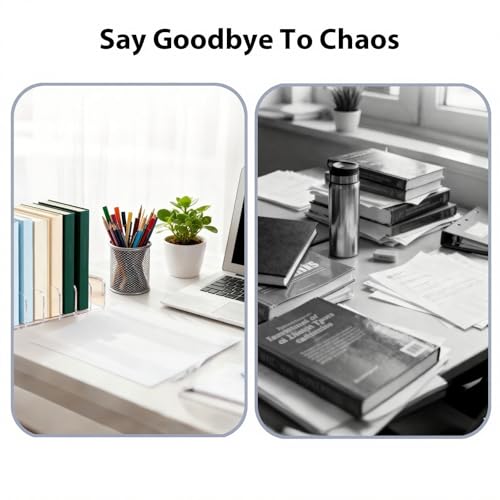 2 Pcs Acrylic Clipboard Holder 7 Slots Clipboard Organizer Display Stand Storage Rack Document Typing Paper Stand Menu Display Receipt Holder for Classroom Office School Teacher No Assembly Required