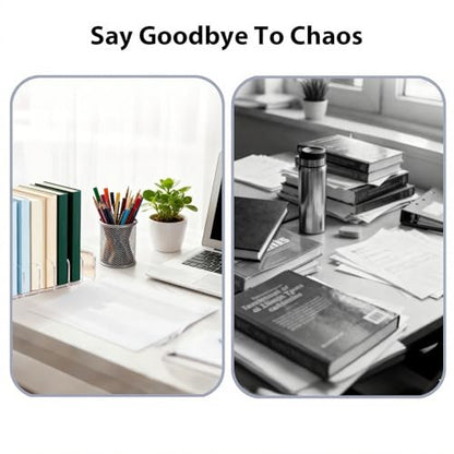 2 Pcs Acrylic Clipboard Holder 7 Slots Clipboard Organizer Display Stand Storage Rack Document Typing Paper Stand Menu Display Receipt Holder for Classroom Office School Teacher No Assembly Required